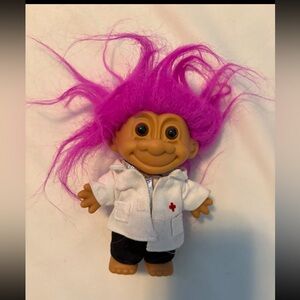 Rare Vintage Troll Doll Doctor Outfit – Pink Hair – 1990s Collectible